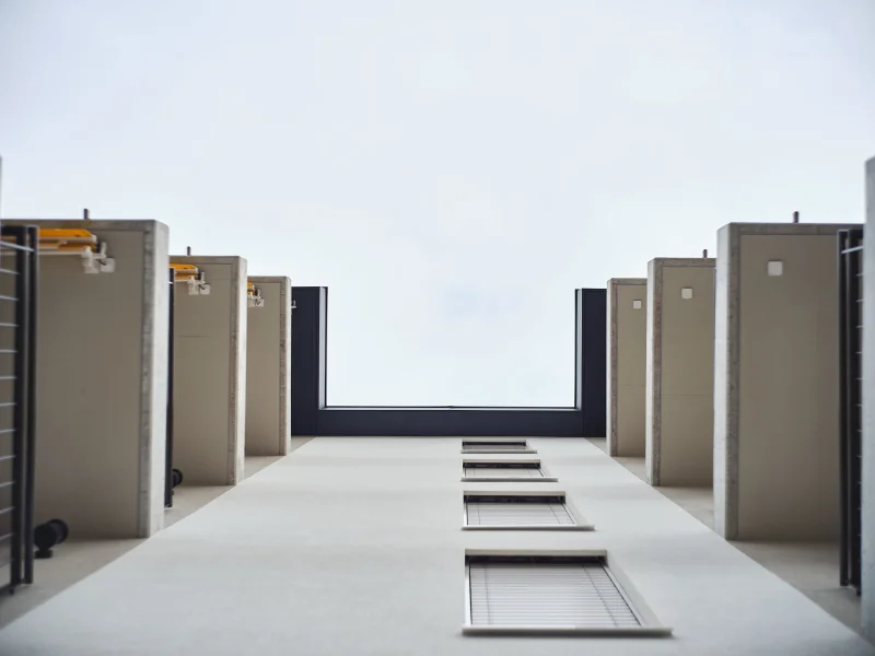 Balcon et Détail architectural du projet Le Relais d&#039;Or, Collombey (VS)