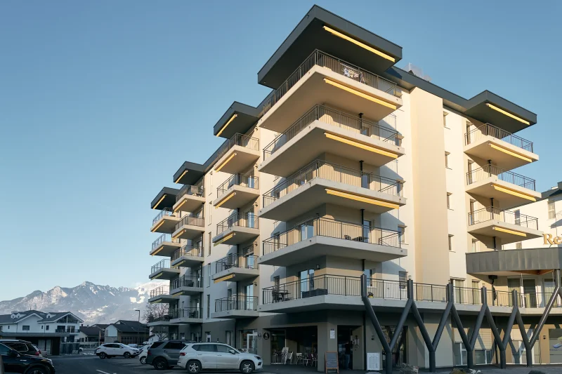 Façade du projet Le Relais d&#039;Or, Collombey (VS)