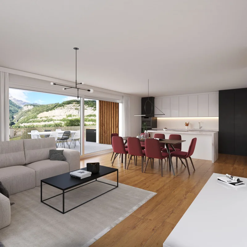 Vue intérieure du projet Quartier Saint-Laurent, Saint-Maurice (VS)