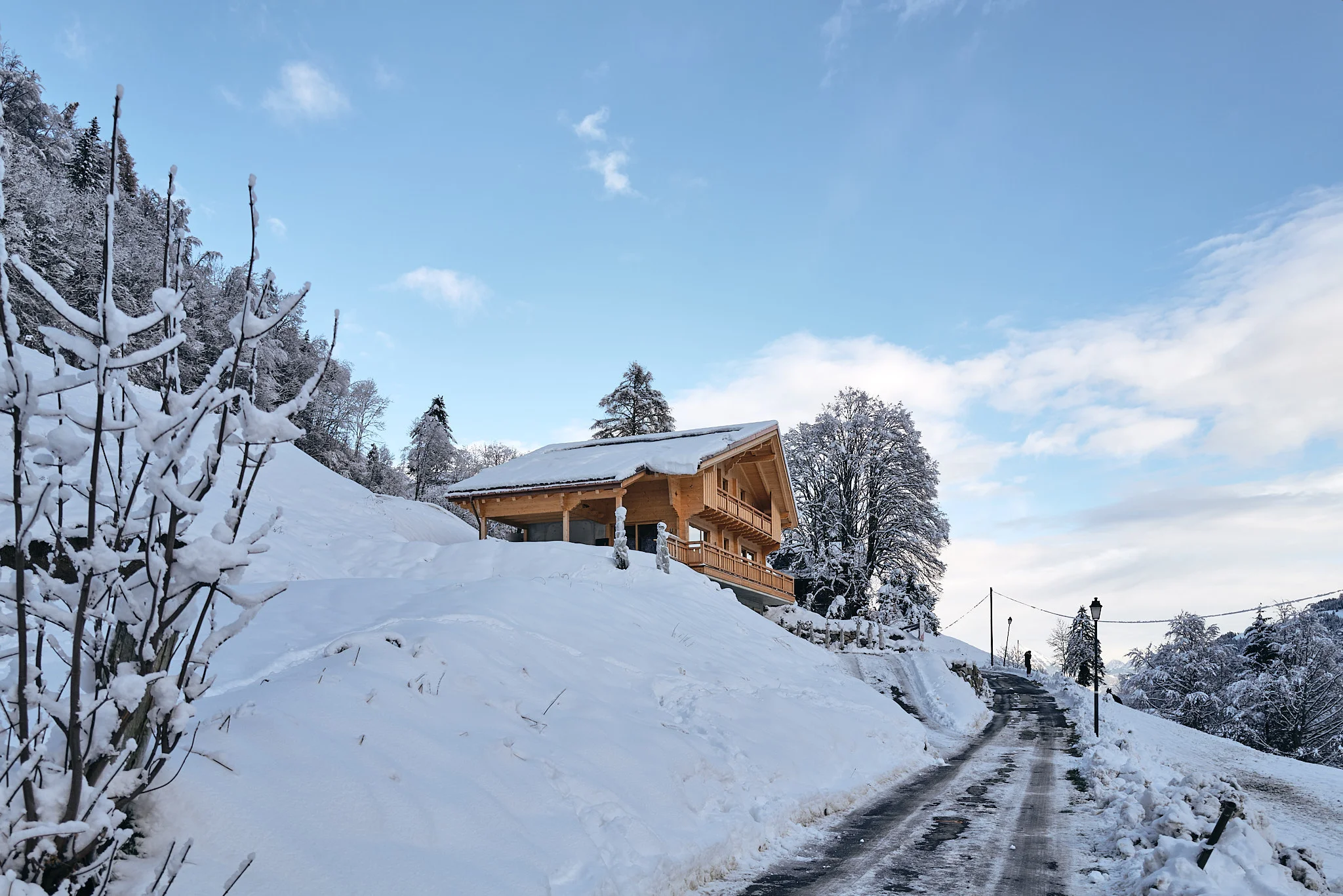 Photo Chalet BLG, Construction d&#039;un chalet moderne en madrier aux proportions typiques de la vallée d&#039;Illiez